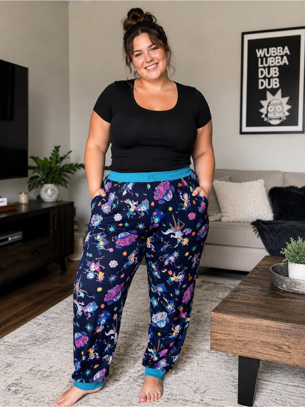 ❤️‍🔥EUC LARGE Rick & Morty Print Pants- AS IS